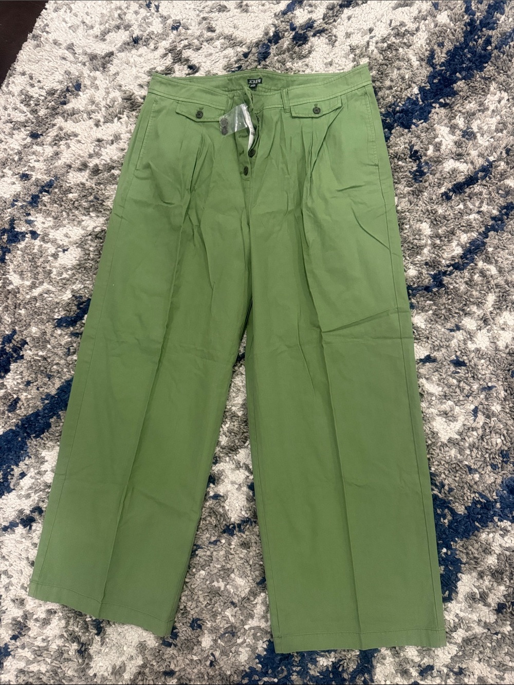 NWT J. Crew High-Rise Pleated Front Chino in Faded Moss Sz 16 Retail $98